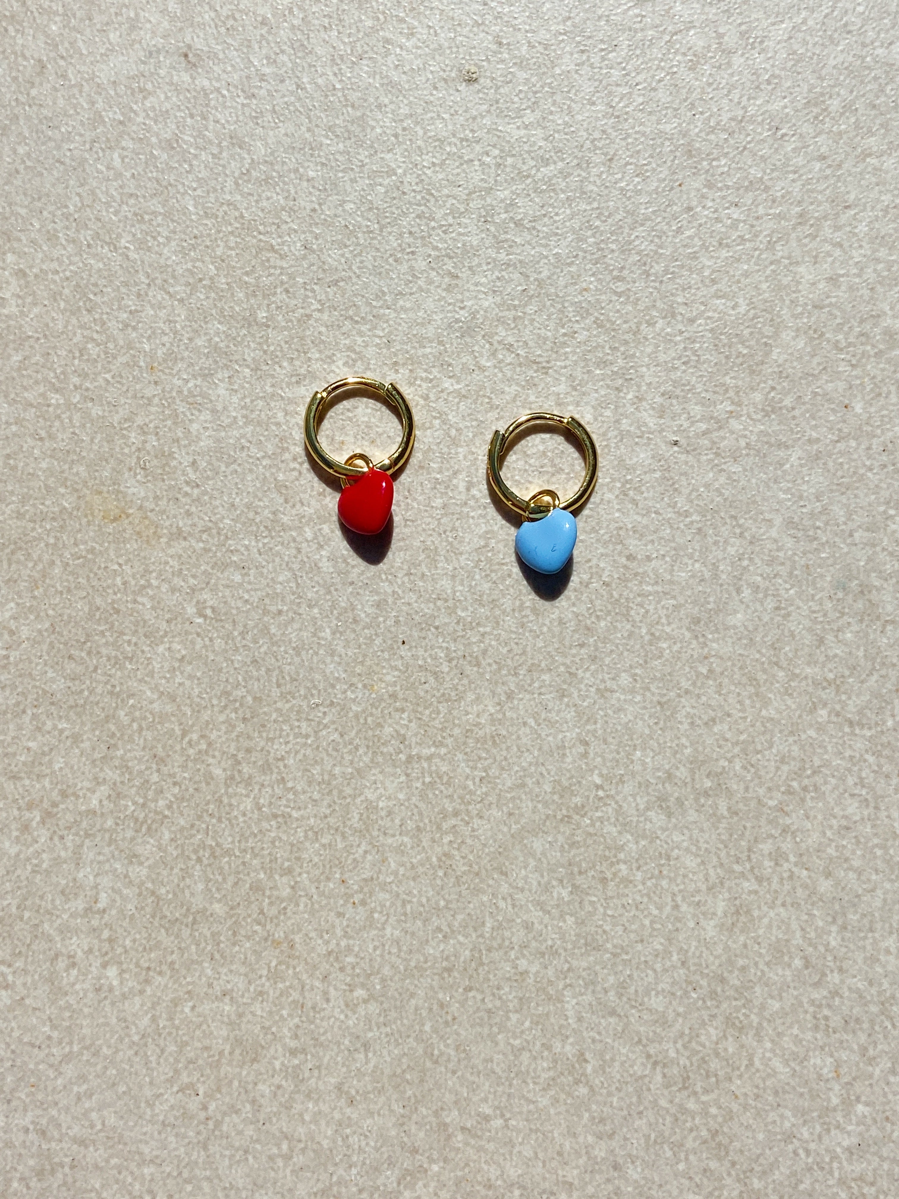 PENDIENTES HEART RED