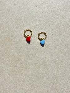 PENDIENTES HEART RED