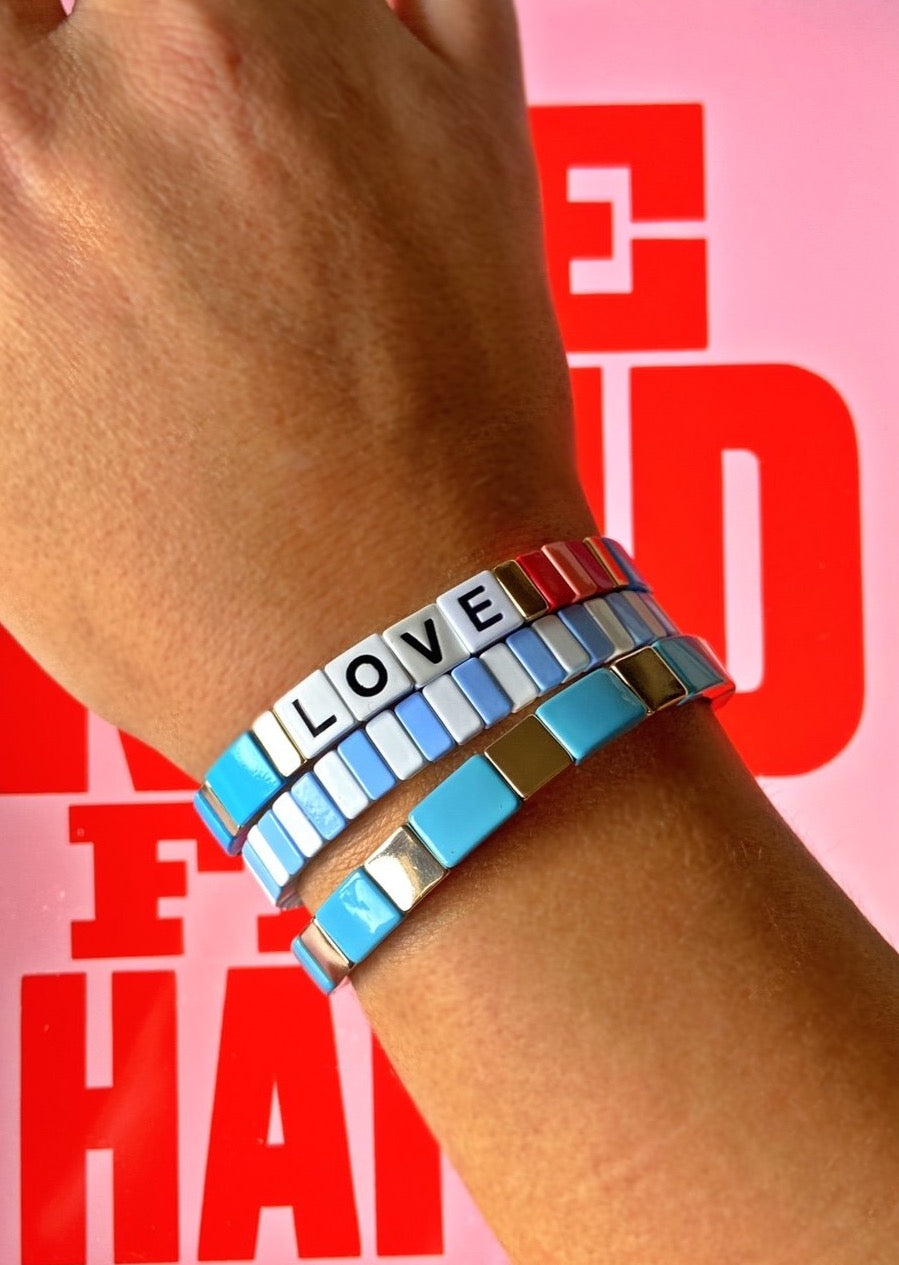 PULSERA WHITE BLUE