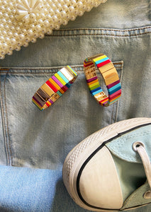 PULSERA GOLD RAINBOW ANCHA