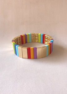 PULSERA GOLD RAINBOW ANCHA