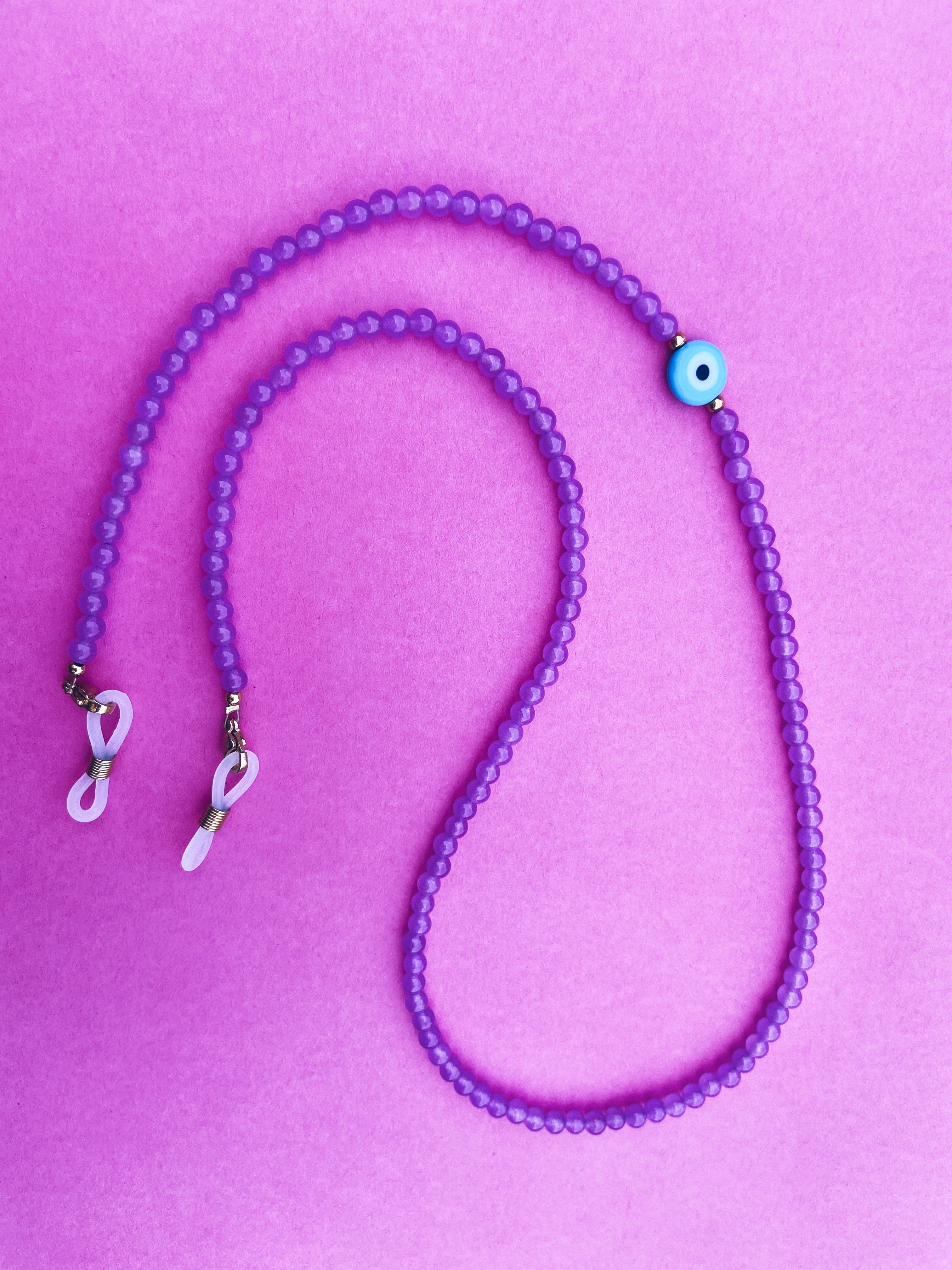 CADENA COLLAR GAFAS MALVA